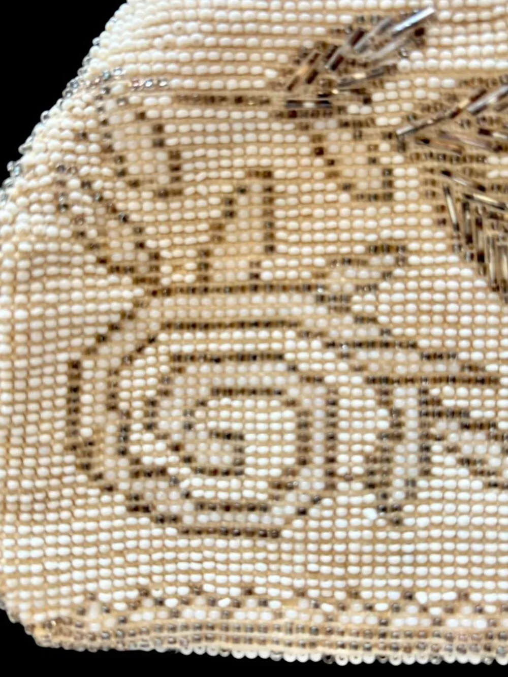 Vintage Art Deco Beaded Floral Clutch Evening Bag Made in Czechoslovakia